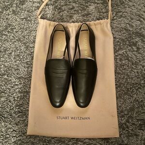 Stuart Weitzman Black Leather Loafers